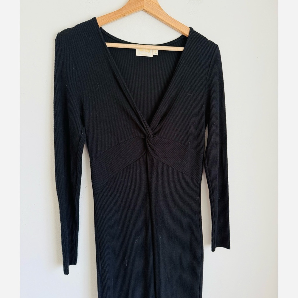 NATION LTD Phaedra Twisted Midi Dress in Black - Picture 4 of 8
